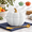 White, variant on Orange 15 oz Ceramic Pumpkin Serving Bowl with Lid and Handle