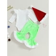 thumbnail image 5 of Hirigin My First Christmas Baby Girl Outfit Newborn The Baby Who Stole Christmas Romper Green Flared Pants Xmas Hat 3pcs Set, 5 of 9