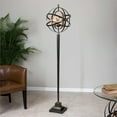 thumbnail image 3 of Uttermost Rondure Contemporary Iron Sphere Floor Lamp in Bronze/Gold, 3 of 3