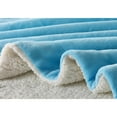 thumbnail image 3 of Blue Sherpa Queen Blanket 90X90 100% Polyester, 3 of 5