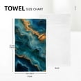 Lingy Gold and Blue Abstract Art 2Piece Towel Set for Kitchens