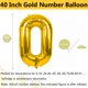 thumbnail image 2 of Globo gigante de foil dorado número 0 de 40" Yeodong, 2 of 7