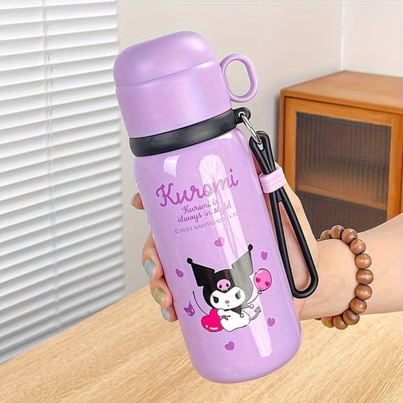 1 500ml double-walled stainless steel water bottle | Stylish thermos with handle for outdoor camping, office, and portable use | Thermos