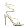 thumbnail image 2 of Sam Edelman Scarlette Gold Ankle Tie Up Stiletto Leather Heeled Sandals (GOLD, 8.5), 2 of 3