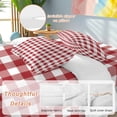 thumbnail image 3 of Farmhouse Buffalo Plaid Duvet Cover Set, Red White Checkered Soft Duvet Cover Twin Size Bedding Set 4 Pieces, 1 Quiltcover and 2 Pillowcases with Zipper, 1 Bed Sheet for All Seasons, 3 of 9