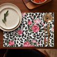 thumbnail image 4 of Pioneer Flower Floral Print Pattern Summer Placemats Table Placemats Set Of 6-Linen Kitchen Washable Placemats Table Mats 12x18 Inch Non-Slip Heat Resistant, 4 of 5