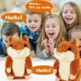 thumbnail image 1 of Happon - Paquete de 2 juguetes de hámster parlante, juguetes de animales parlantes que repiten lo que dices, juguetes de imitación para niños y niñas (marrón), 1 of 6