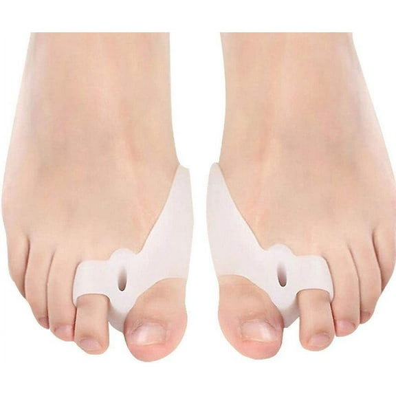 Silicone Gel Big Toe Straightener Bunion Pain Relief Protector (4PAIR) - Gel Toe Separators - Absorbs Pressure & Eases Pain on Sore Bunion - Unisex - Foot Care
