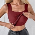 thumbnail image 2 of (2-Pack) Rinsvye Womens Seamless Compression Tank Top Slimming Square Neck Fitness Shirt Body Workout Top Wicking Sportswear, 2 of 5