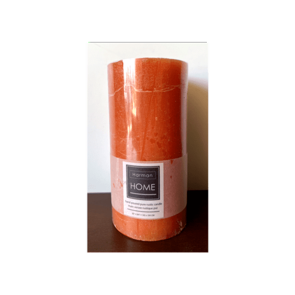 Orange Hand Poured Pillar Candle