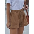 thumbnail image 5 of SHEWIN Women's Comfy Drawstring Elastic Waist Shorts Summer Casual Loose Mid Rise Sports Short Pants with Pockets Brown, 5 of 7