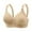 Beige, variant on Women's Front Closure Bra Wireless Full Cup Lingerie, Anti Sagging Fixed Cup Underwear, Wide Shoulder Strap Support Bralette, Printed Breathable Vest, Accessory Breast Collection Smoothing Top