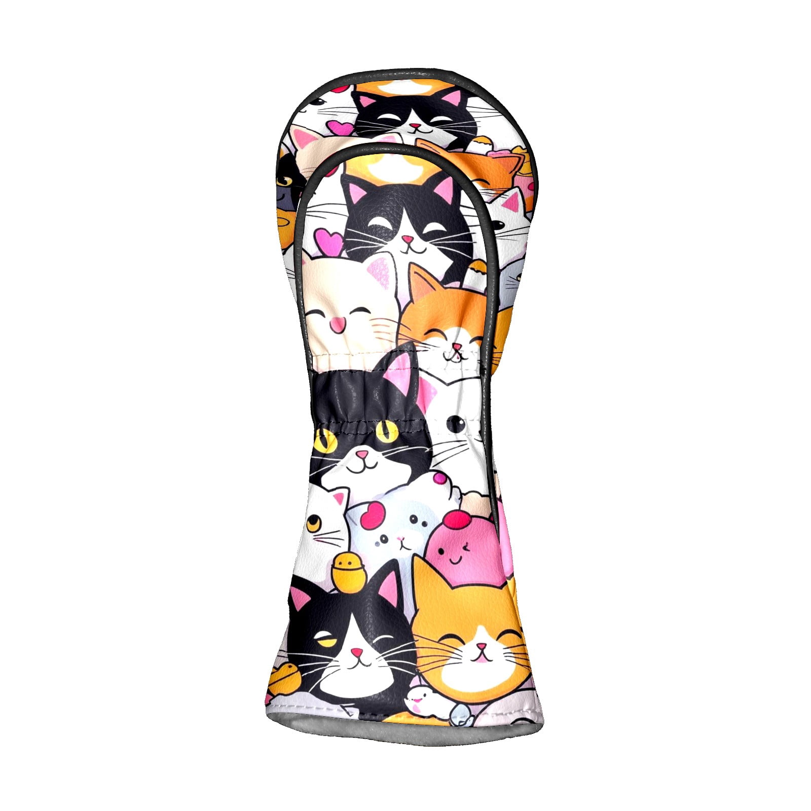 Golf Club Covers, Cartoon1 Premium PU Leather Driver Hybrid Putter Head Covers with Velvet Lining, Waterproof Golf Gifts for Men Women