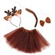 thumbnail image 4 of 1 Juego de diadema con orejas de animales, diadema de flores con astas, disfraz de venado, falda tutú con cola de Animal, pajarita, 4 of 8