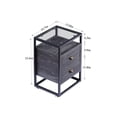 thumbnail image 3 of VECELO Set of 2 Glass Top Nightstand with 2-Drawer, Modern Side End Table with Open Storage Shelf for Bedroom Living Room Office, Charcoal Gray, 3 of 8