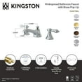 thumbnail image 4 of Kingston Brass KS4471BAL  Two-Handle 3-Hole Deck Mount Widespread Bathroom Faucet with Brass Pop-Up in Polished Chrome, 4 of 5