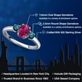 thumbnail image 2 of Gem Stone King 925 Sterling Silver Red Created Ruby and Blue Diamond Engagement Ring for Women | 1.15 Cttw | Oval 7X5MM | Gemstone July Birthstone | Size 6, 2 of 6