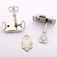 thumbnail image 2 of Hongchun 2pcs Cabinet Lock Antique Cabinet Lock Decorative Furniture Lock With Key And Screw (silver), 2 of 5