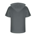 thumbnail image 4 of Chiccall Mens Short Sleeve Hoodie Solid Casual Summer Sweatshirts with Pocket Gray, 4 of 5