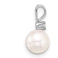thumbnail image 2 of 14k White Gold Akoya Pearl and Diamond Accent Pendant Charm for Women, 2 of 6