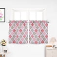 thumbnail image 2 of Volkmi 25CM 2Pcs Morocco Print Polyester Cotton Kitchen Tiers Room-Darkening Rod Pocket Small Window Curtain Set (orange), 2 of 4