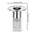 thumbnail image 4 of Sink Drain, Sink Drain Stopper, Bathroom Sink Catcher, Stainless Steel Drain Strainer, 2.5X3X3 Inch Press-Type Bounce Design Easy to Install, Remove and Clean, Fit for Most, 4 of 7