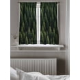thumbnail image 5 of Dark Green Forest Curtains 54 Inch Length, Sheer Curtains for Bedroom Living Room Window Pine Trees Modern Mysterious Art Rod Pocket Voile Drapes Kitchen Curtains Small Half Window 52"x54" 2 Panels, 5 of 6