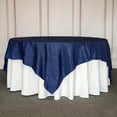 thumbnail image 4 of BalsaCircle 90" x 90" Navy Blue Metallic Crinkled Taffeta Square Table Overlay Party Tablecloth, 4 of 8