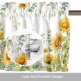 thumbnail image 6 of Summer Floral Valance Curtain Watercolor Rustic Farmhouse Sunflower Eucalyptus Leaves Window Valances Rod Pocket Short Curtains Window Treatments for Kitchen Bedroom Bathroom Laundry 60" x 14", 6 of 9
