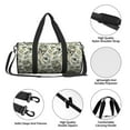 thumbnail image 5 of Rocae Skull with Cash Print Round Travel Duffel Bag and Fitness Bag, Women's Waterproof Weekend Tote, Men's Travel and Fitness Essentials, 5 of 8