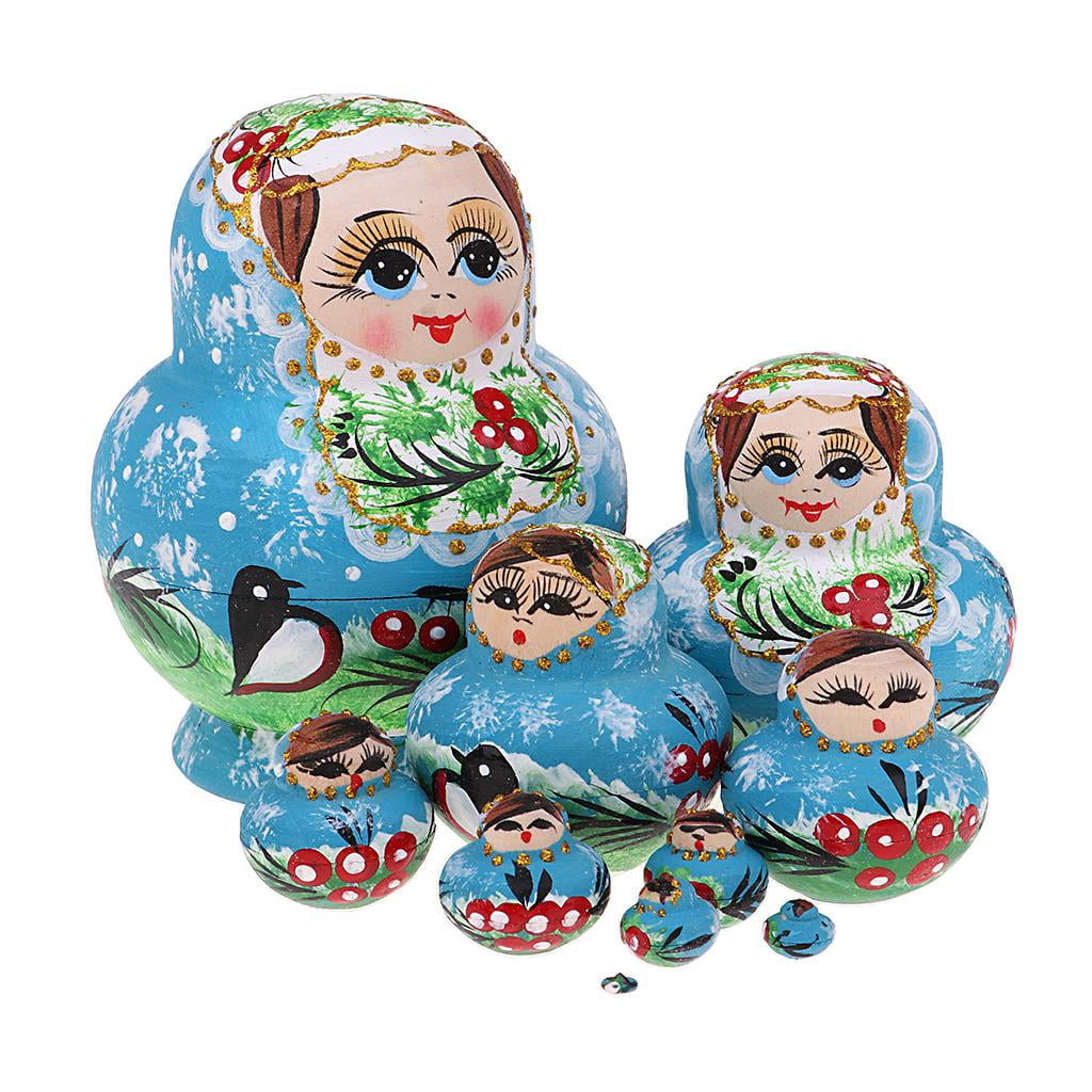 Colorful Russian Babushka Matryoshka Nesting Doll Kids Child Birthday Gifts 
