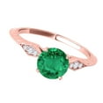thumbnail image 3 of Aonejewelry 0.85 Ct. Ttw Diamond and Emerald Ring In 14K Rose Gold, 3 of 4