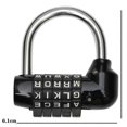 thumbnail image 3 of 5 Letter Combination Padlock Black - Combination Locks - Bike Lock Laptop Backpack -Perfect for Escape Rooms, 3 of 5