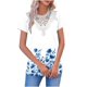 thumbnail image 1 of Tops de Manga Corta con Cuello en V para Mujeres Moda Impresión Casual Botón de Poliéster de Ajuste Regular Tops de Verano para Mujeres Cuello en V, 1 of 5