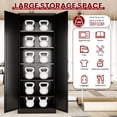thumbnail image 3 of IKIMI 72" Metal Kitchen Pantry Storage Cabinet, Freestanding Cupboard with 5 Adjustable Shelves and 2 Doors, Tall Storage Organizer for Kitchen, Living Room or Laundry Room, Black, 3 of 8