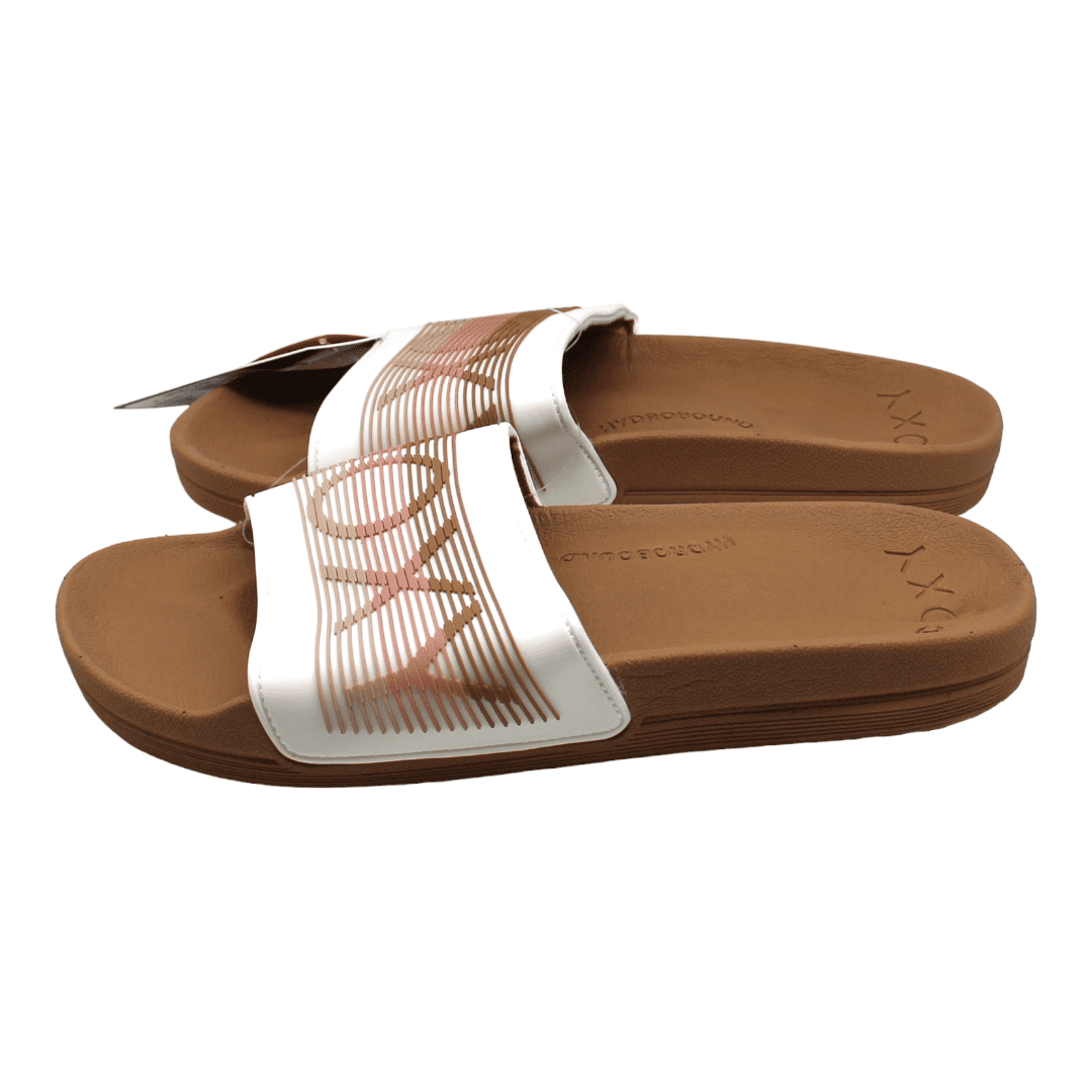 roxy rose gold flip flops