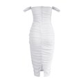 thumbnail image 5 of Elegant Dresses for Women Wedding Guest Dresses for Women Summer Off The Shoulder Ruched Bodycon Dresses Sleeveless Sexy Party Club Midi Dress, 5 of 6
