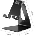 thumbnail image 2 of HAHDAXIA Adjustable Cell Phone Stand Tablet Stand Holders Phone Holder Multi-Angle Foldable Aluminum Desk Stand for Universal Cell Phone, Pad All Smart Phone (Black), 2 of 7