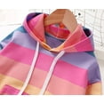 thumbnail image 3 of Sudadera con capucha de algodón rosa para niñas Tops arcoíris, 3 of 7