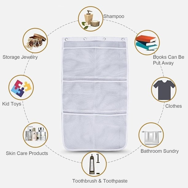 Duslogis Shower Caddy Organizer 6 Pockets Roll up Hanging Bathroom Accessories  Storage with 4 Hooks for Camper, RV, Gym, Cruise, Cabin, College Dorm  Shower 