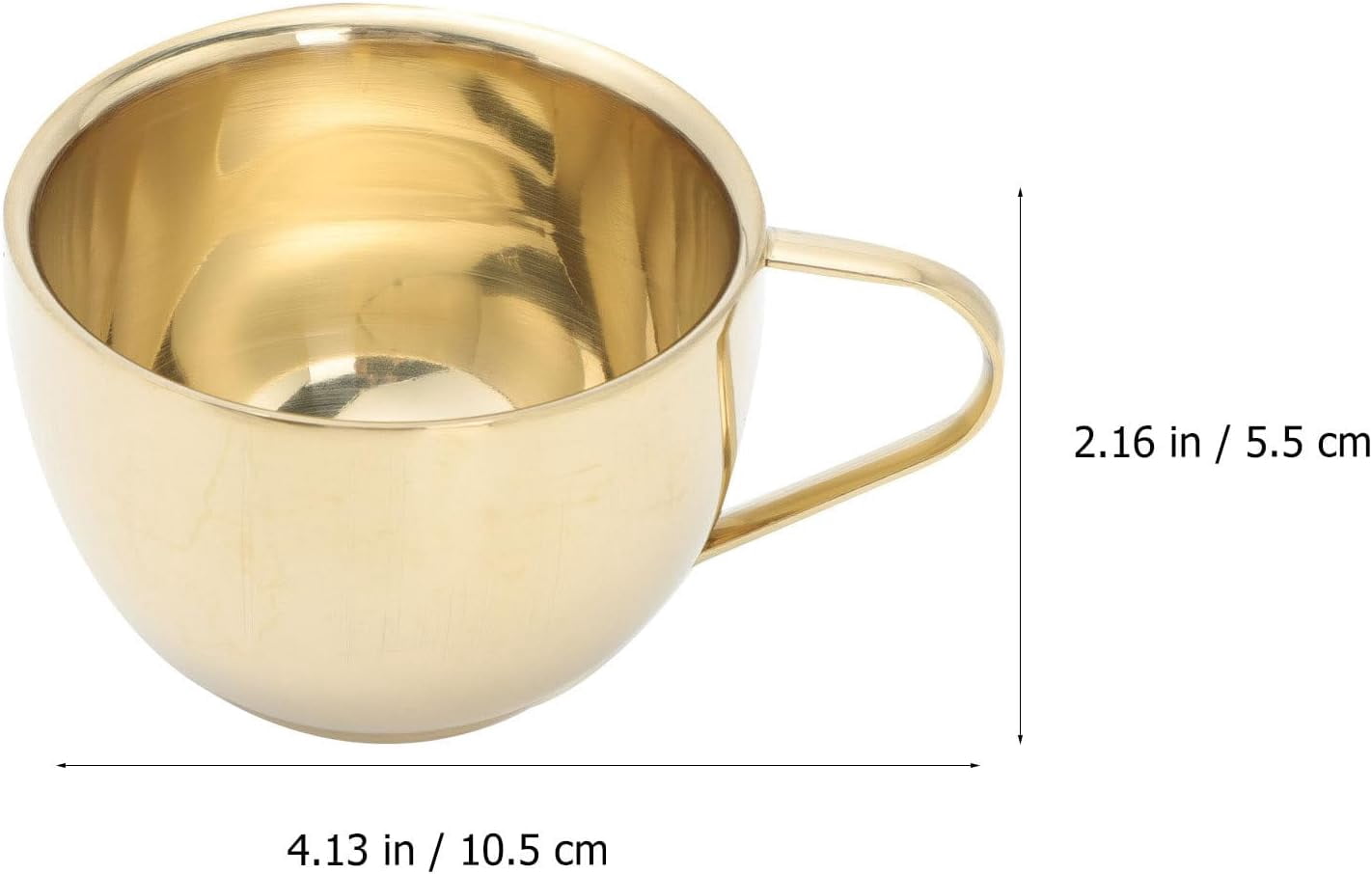 ABCISI Stainless Steel Coffee Cup Set with Saucers and Spoons, 7Oz Double Wall Espresso Mugs for Tea Latte and Cappuccino Enjoyment for Home Coffee Shop and Office, Gold