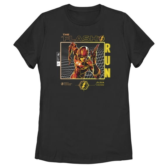 Women's The Flash Speedster Run  Graphic Tee Black Small