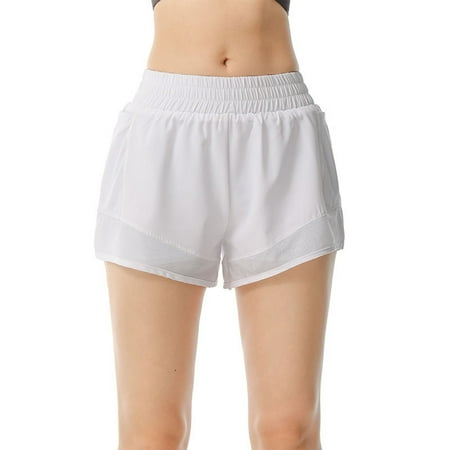 ZZwxWA Women s Summer Quick Dry Running Shorts - Mesh Patchwork High Waisted Casual Workout Elastic Athletic Shorts Solid Color Womens Shorts