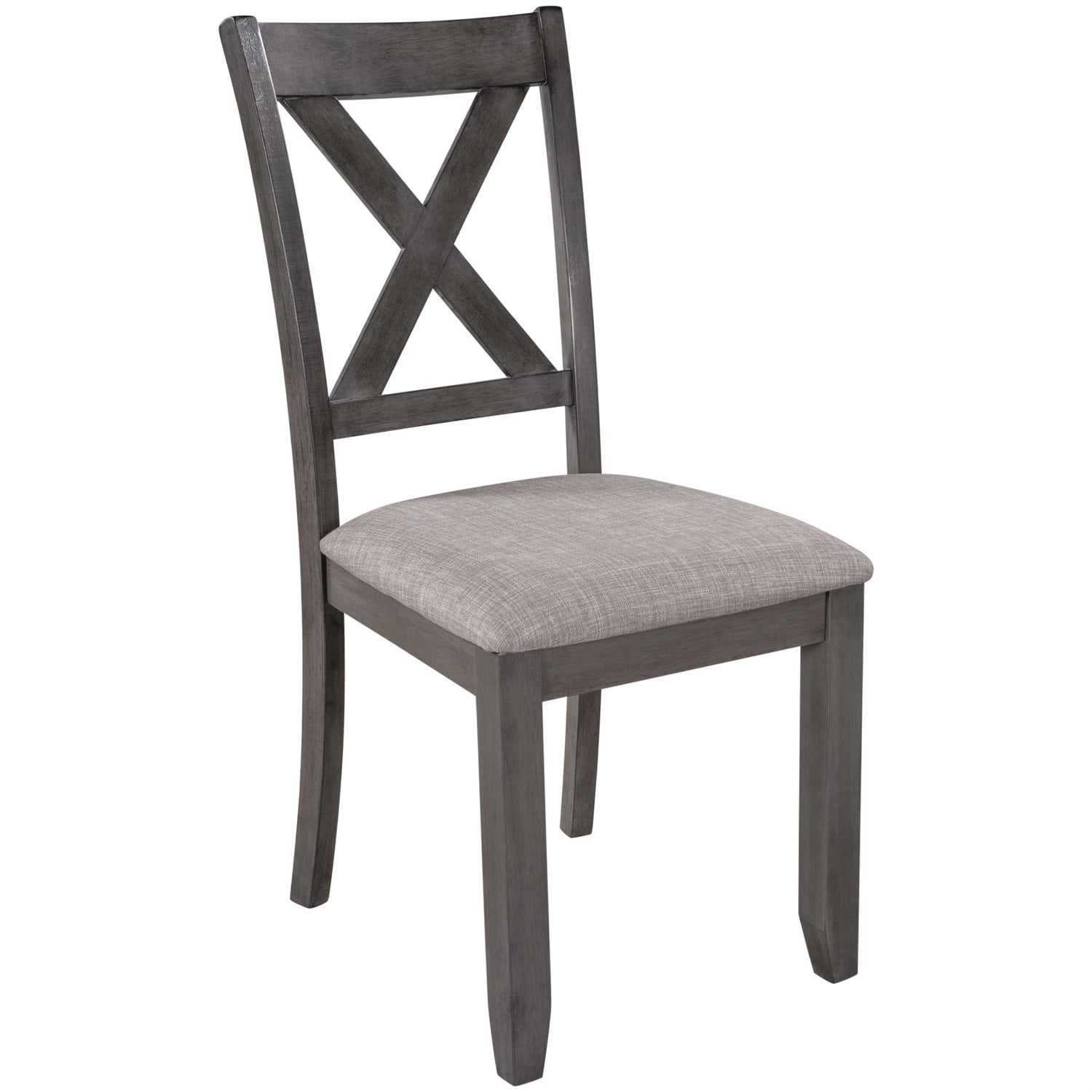 Kadyn 6-Piece Kitchen Dining Table Set Wooden Rectangular Dining Table, 4 Fabric Chairs and Bench Family Furniture (Grey)