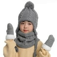 thumbnail image 2 of Winter Hat Scarf Gloves Set, Kids Knit Beanie Hat and Gloves Set for Boys Girls, 2-5 Years Children Unisex Warm Winter Set with Fleece Lining for Spring on Clearance under $10, 2 of 3