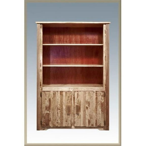 Homestead Collection Bookcase w Storage Stained and Lacquered