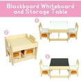 thumbnail image 3 of Kinbor Toddler Table and Chair Set, 3 in 1 Kids Activity Table with Double Side Detachable Tabletop, Wood Activity Table, Orange, 3 of 7