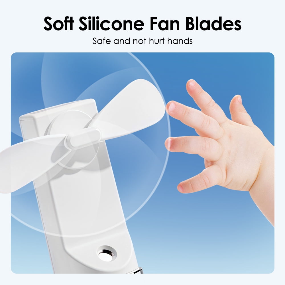 Misting Fan Portable, Hand Held Fan with Water Mist, Rechargeable Personal Spray Fan, 4 Speed Wind, Personal Mini Travel Fan, Handheld Fan USB Electric Fan for Home Office Men Women Girl Kids(White)