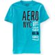 thumbnail image 1 of Aeropostale - Camiseta gráfica para hombre con letras de fieltro Aero Nyc, azul, mediana Aeropostale  Camiseta gráfica, 1 of 1