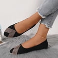 thumbnail image 5 of Gpaecead Women's Rhinestone Flats Pointed Toe Faux Suede Slip On Cushioned Ballet Comfort Shoes With Non Slip Sole For Work And Wedding Gold, 5 of 8